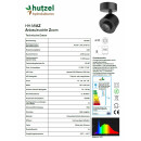 HH-LED Mini Anbauleuchte Zoom, 28W, 2400lm, CRI>90, 5700K, weiss-on/off-15°-36°